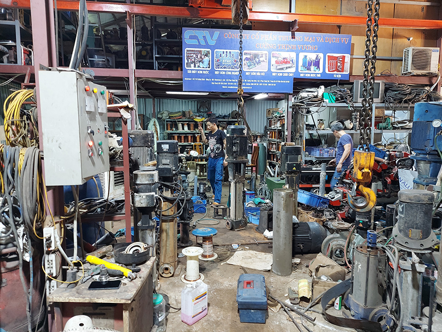 Dịch vụ sửa máy bơm trục đứng khi bị hỏng buồng bơm tại Cường Thịnh Vương
