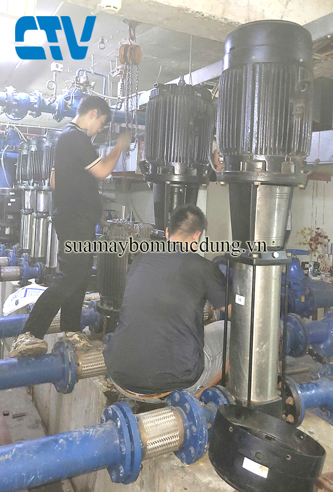 Nhận sửa chữa máy bơm tăng áp trục đứng tại Hà Nội